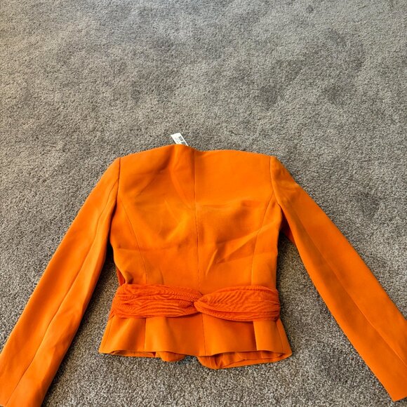 La Perla Runway Orange Crop Top Jacket Built In Bra Brand New Size 2 US 38 IT - Picture 7 of 12